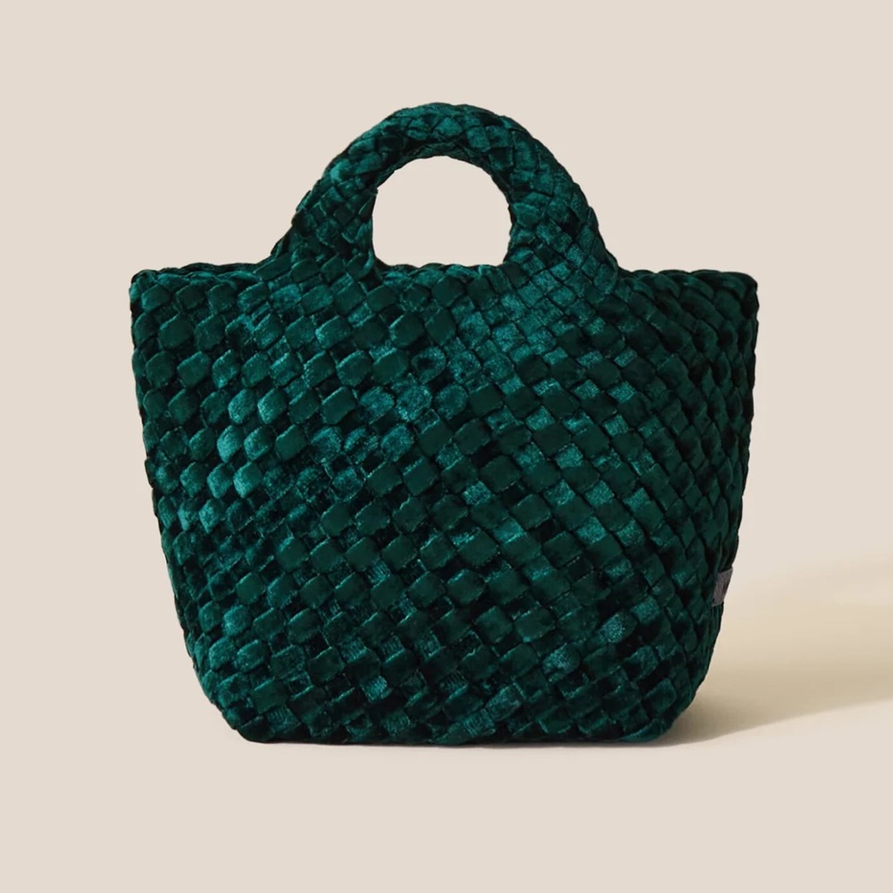 NWT Naghedi St. Barths Petit Tote - Emerald Velvet - Picture 2 of 6